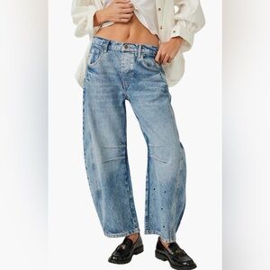 We The Free Washed Light Blue Wide-Leg Flare Jeans